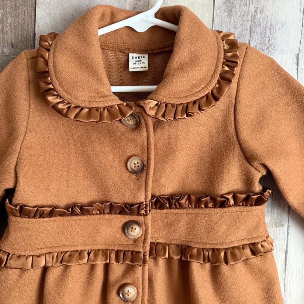 Brown Coat for Toddler Girl - Picture 2 of 4